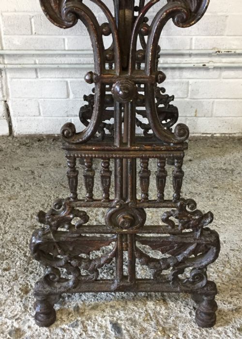 VICTORIAN PUB TABLE WITH CAST IRON BASE AND ORIGINAL MAHOGANY TOP - ADDITIONAL PHOTO 8