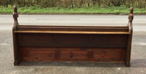 LARGE VICTORIAN CARVED OAK PEW - ADDITIONAL PHOTO 10