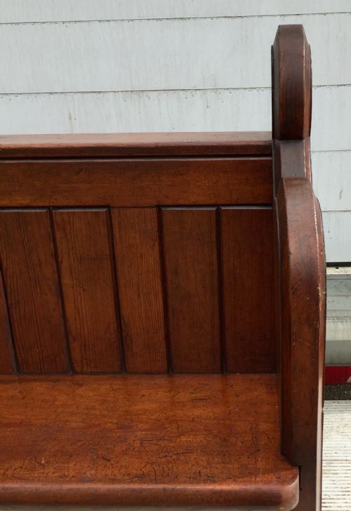 VICTORIAN PITCH PINE CHURCH PEW - ADDITIONAL PHOTO 5