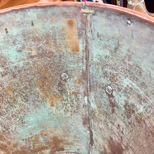 19TH CENTURY COPPER POT WITH BRASS HANDLES AND COPPER RIVETS - ADDITIONAL PHOTO 2