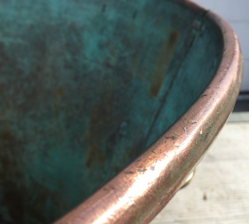 19TH CENTURY COPPER POT WITH BRASS HANDLES AND COPPER RIVETS - ADDITIONAL PHOTO 4