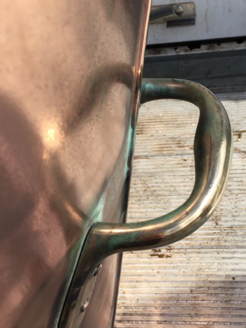 19TH CENTURY COPPER POT WITH BRASS HANDLES AND COPPER RIVETS - ADDITIONAL PHOTO 8