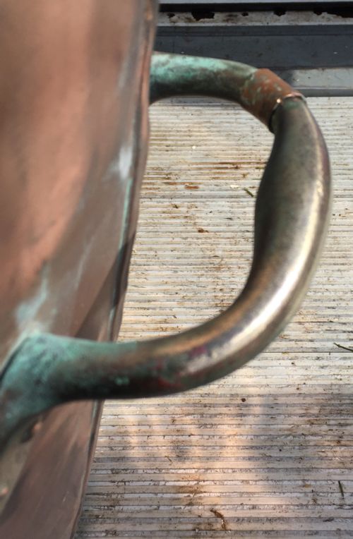 19TH CENTURY COPPER POT WITH BRASS HANDLES AND COPPER RIVETS - ADDITIONAL PHOTO 9