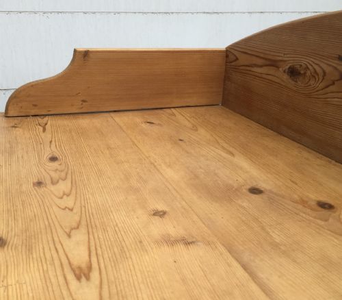 VICTORIAN PINE SIDE WRITING TABLE WITH 2 DRAWERS AND A GALLERY BACK - ADDITIONAL PHOTO 5