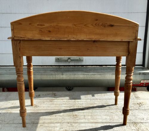 VICTORIAN PINE SIDE WRITING TABLE WITH 2 DRAWERS AND A GALLERY BACK - ADDITIONAL PHOTO 11