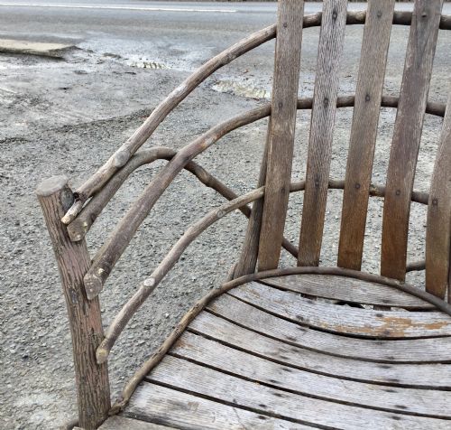 MATCHING SET OF AMERICAN PORCH STICK FURNITURE COMPRISING 2 ROCKERS 2 ARM CHAIRS AND A BENCH - ADDITIONAL PHOTO 3