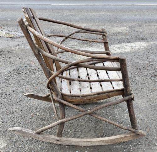 MATCHING SET OF AMERICAN PORCH STICK FURNITURE COMPRISING 2 ROCKERS 2 ARM CHAIRS AND A BENCH - ADDITIONAL PHOTO 6