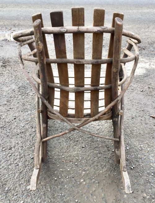 MATCHING SET OF AMERICAN PORCH STICK FURNITURE COMPRISING 2 ROCKERS 2 ARM CHAIRS AND A BENCH - ADDITIONAL PHOTO 7