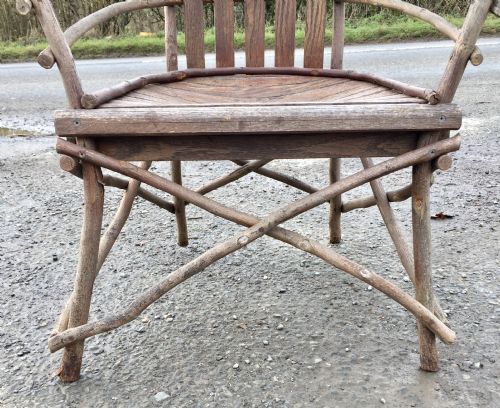 MATCHING SET OF AMERICAN PORCH STICK FURNITURE COMPRISING 2 ROCKERS 2 ARM CHAIRS AND A BENCH - ADDITIONAL PHOTO 12