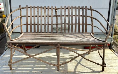 MATCHING SET OF AMERICAN PORCH STICK FURNITURE COMPRISING 2 ROCKERS 2 ARM CHAIRS AND A BENCH - ADDITIONAL PHOTO 15