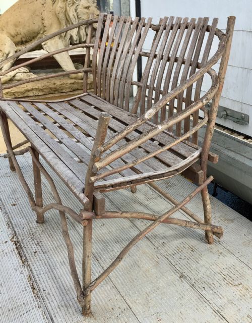 MATCHING SET OF AMERICAN PORCH STICK FURNITURE COMPRISING 2 ROCKERS 2 ARM CHAIRS AND A BENCH - ADDITIONAL PHOTO 21