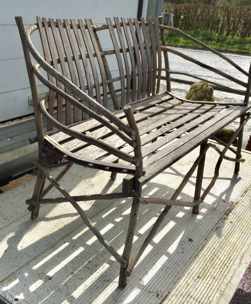 MATCHING SET OF AMERICAN PORCH STICK FURNITURE COMPRISING 2 ROCKERS 2 ARM CHAIRS AND A BENCH - ADDITIONAL PHOTO 22