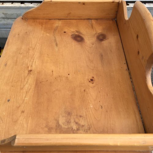 VICTORIAN PINE WASHSTAND WITH SHAPED GALLERY BACK - ADDITIONAL PHOTO 3