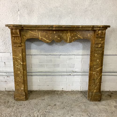 19th century french marbleized pine fire surround - CATEGORY: ANTIQUE FIREPLACES - DATED 19TH CENTURY