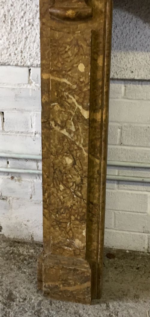 19TH CENTURY FRENCH MARBLEIZED PINE FIRE SURROUND - ADDITIONAL PHOTO 4