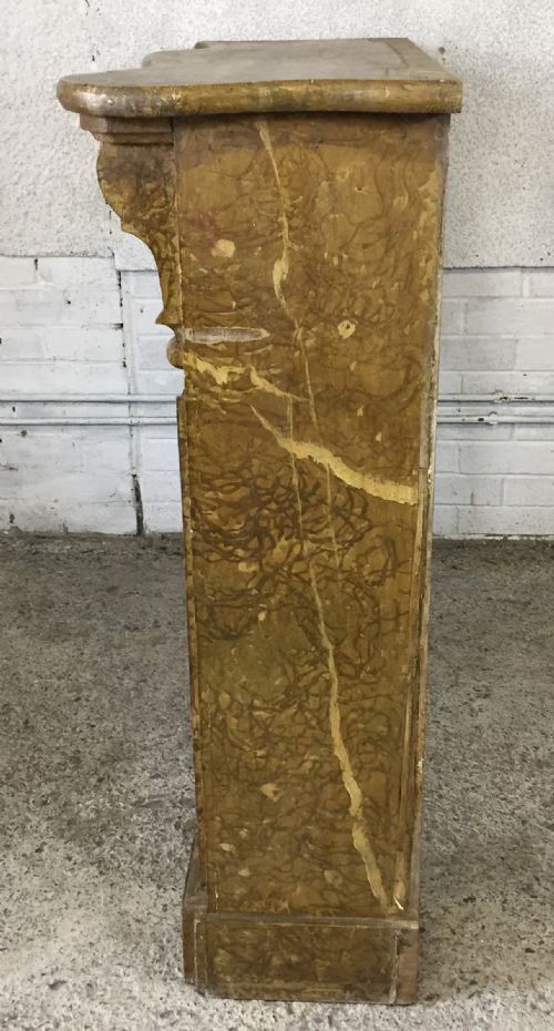 19TH CENTURY FRENCH MARBLEIZED PINE FIRE SURROUND - ADDITIONAL PHOTO 5