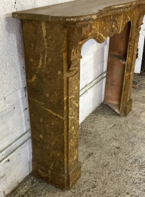 19TH CENTURY FRENCH MARBLEIZED PINE FIRE SURROUND - ADDITIONAL PHOTO 6