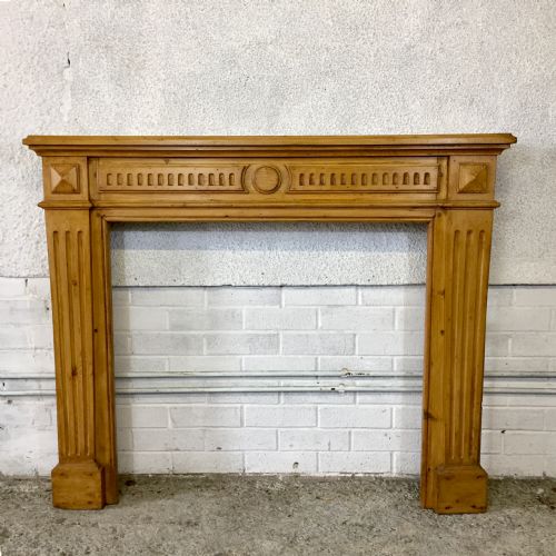 circa 1900 continental polished pine fire surround - CATEGORY: ANTIQUE FIREPLACES - DATED 1900