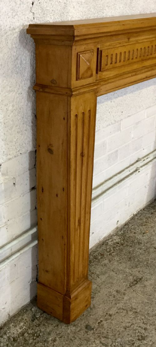 CIRCA 1900 CONTINENTAL POLISHED PINE FIRE SURROUND - ADDITIONAL PHOTO 8