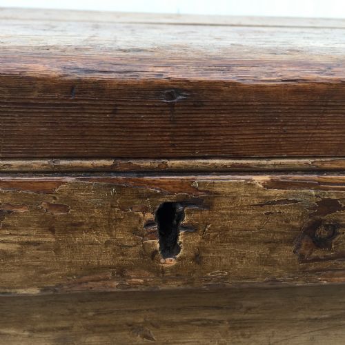 VICTORIAN PINE STRONG BOX WITH METAL CORNER STRAPS - ADDITIONAL PHOTO 8