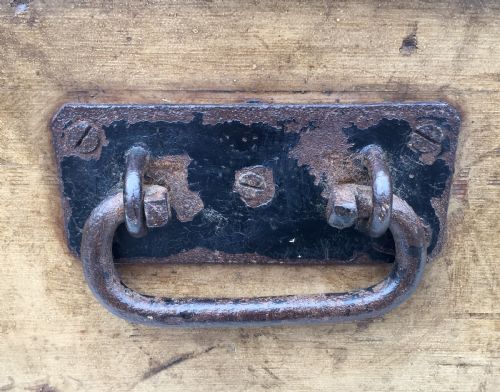 VICTORIAN PINE STRONG BOX WITH METAL CORNER STRAPS - ADDITIONAL PHOTO 11