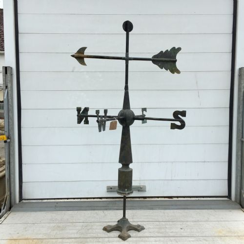 circa 1830 copper weather vane on later base - CATEGORY: ANTIQUE MISCELLANEOUS - DATED GEORGIAN