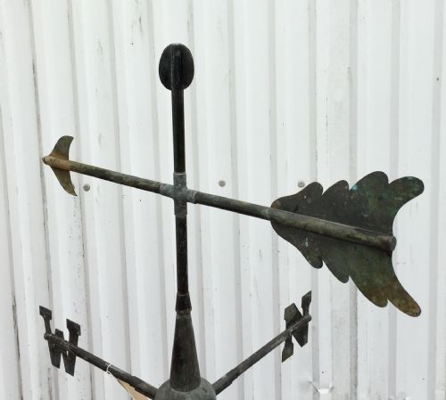 CIRCA 1830 COPPER WEATHER VANE ON LATER BASE - ADDITIONAL PHOTO 1