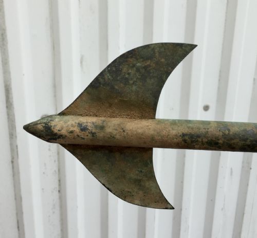 CIRCA 1830 COPPER WEATHER VANE ON LATER BASE - ADDITIONAL PHOTO 4