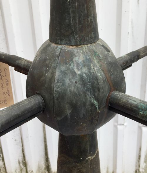 CIRCA 1830 COPPER WEATHER VANE ON LATER BASE - ADDITIONAL PHOTO 6
