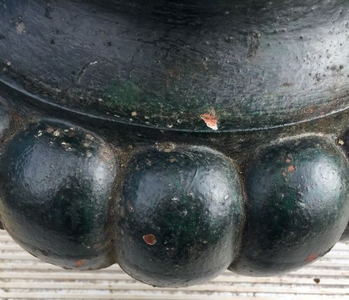 PAIR OF 19TH CENTURY FRENCH CAST IRON URNS - ADDITIONAL PHOTO 6