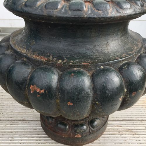 PAIR OF 19TH CENTURY FRENCH CAST IRON URNS - ADDITIONAL PHOTO 13