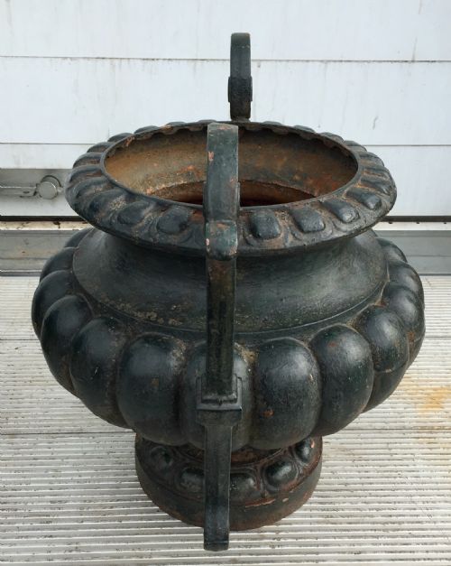 PAIR OF 19TH CENTURY FRENCH CAST IRON URNS - ADDITIONAL PHOTO 15