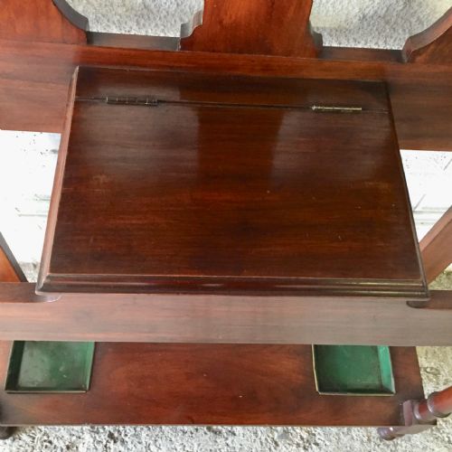 EDWARDIAN MAHOGANY HALL STAND WITH ORIGINAL ART NOUVEAU STYLE HOOKS - ADDITIONAL PHOTO 7