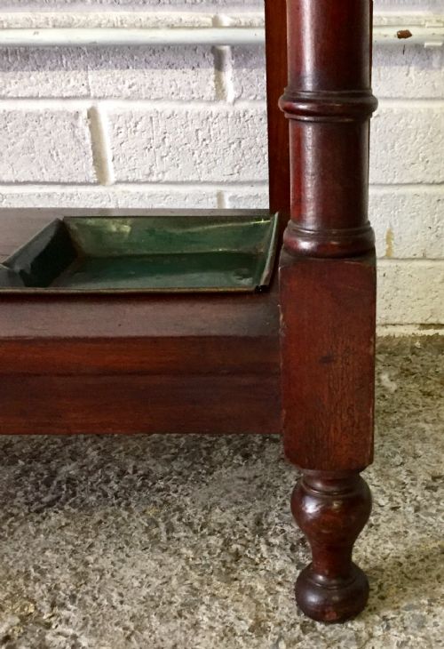 EDWARDIAN MAHOGANY HALL STAND WITH ORIGINAL ART NOUVEAU STYLE HOOKS - ADDITIONAL PHOTO 10