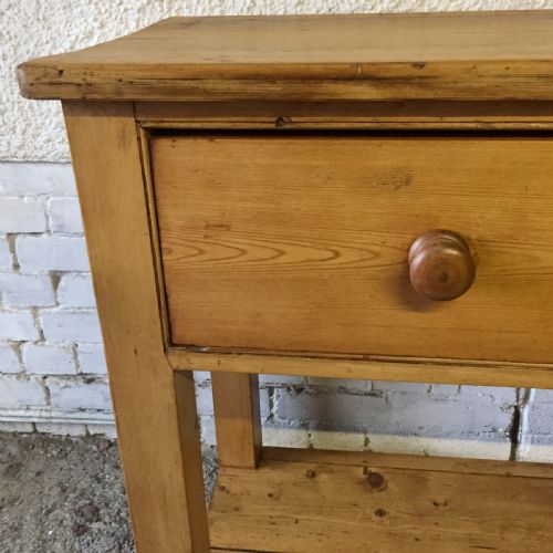 VICTORIAN PINE DRESSER BASE WITH 3 DRAWERS AND A POT BOARD BASE - ADDITIONAL PHOTO 5