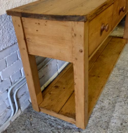 VICTORIAN PINE DRESSER BASE WITH 3 DRAWERS AND A POT BOARD BASE - ADDITIONAL PHOTO 10