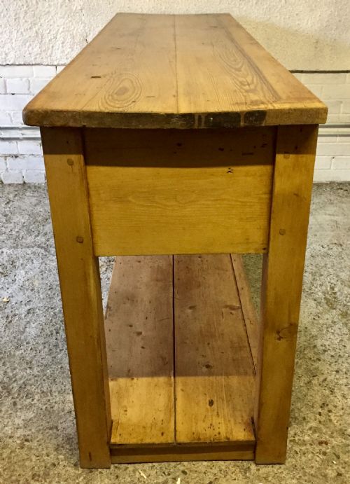 VICTORIAN PINE DRESSER BASE WITH 3 DRAWERS AND A POT BOARD BASE - ADDITIONAL PHOTO 12