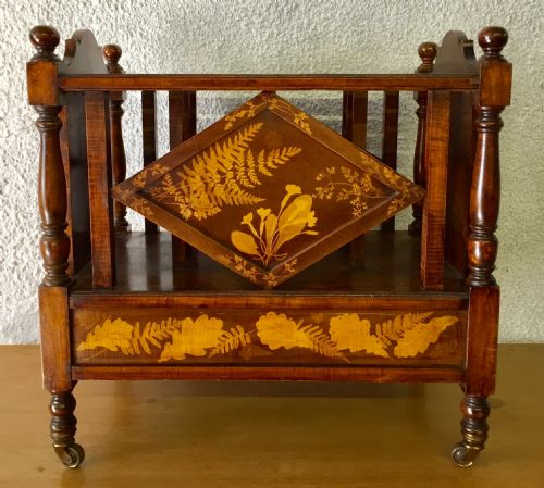 VICTORIAN CIRCA 1900 MAPLE WOOD CANTERBURY WITH ORIGINAL CASTORS AND A VERY UNUSUAL DESIGN - ADDITIONAL PHOTO 20