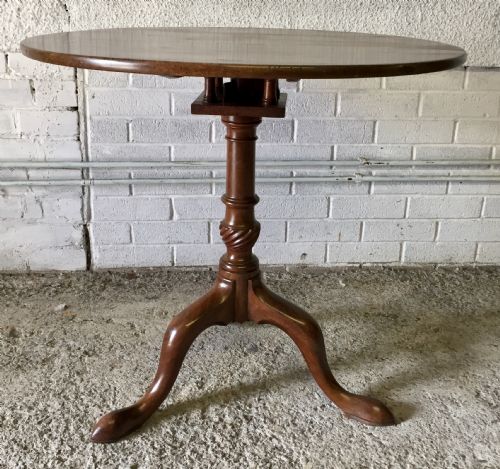 GEORGIAN MAHOGANY TILT TOP OCCASIONAL TABLE WITH BIRD CAGE MECHANISM - ADDITIONAL PHOTO 1