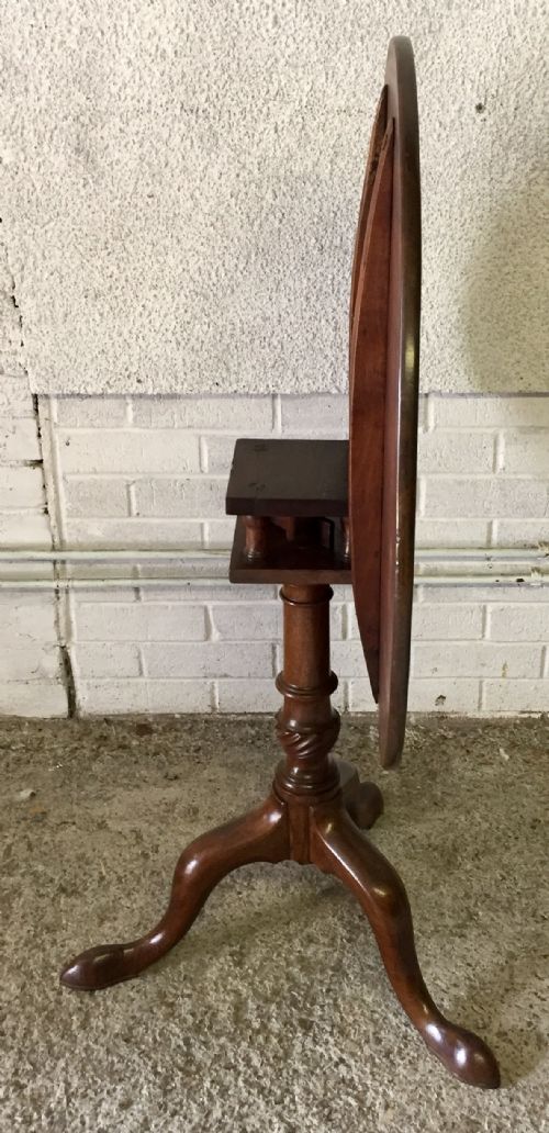GEORGIAN MAHOGANY TILT TOP OCCASIONAL TABLE WITH BIRD CAGE MECHANISM - ADDITIONAL PHOTO 10
