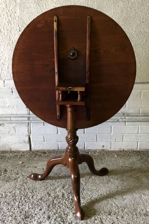 GEORGIAN MAHOGANY TILT TOP OCCASIONAL TABLE WITH BIRD CAGE MECHANISM - ADDITIONAL PHOTO 11