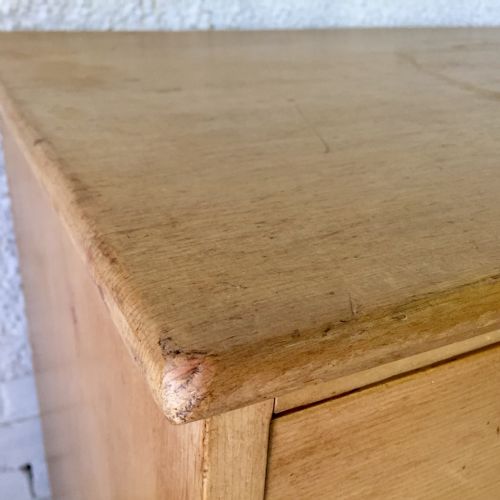 VICTORIAN PINE CHEST OF DRAWERS WITH ORIGINAL TURNED KNOBS AND FEET - ADDITIONAL PHOTO 2