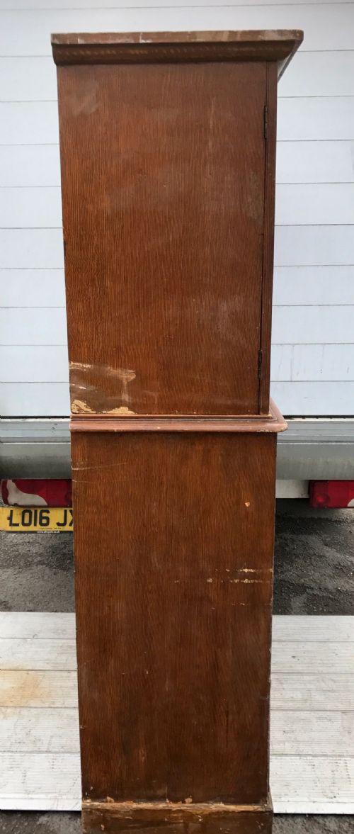 VICTORIAN PINE WEST COUNTRY HOUSEKEEPER'S LINEN CUPBOARD WITH ORIGINAL PAINTED OAK GRAIN EFFECT - ADDITIONAL PHOTO 10