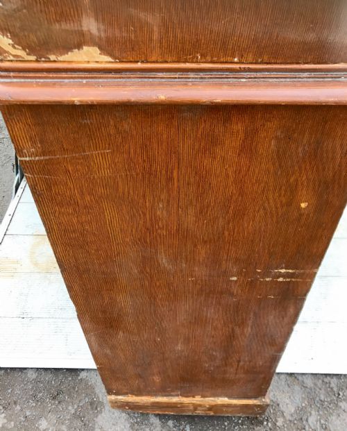 VICTORIAN PINE WEST COUNTRY HOUSEKEEPER'S LINEN CUPBOARD WITH ORIGINAL PAINTED OAK GRAIN EFFECT - ADDITIONAL PHOTO 12