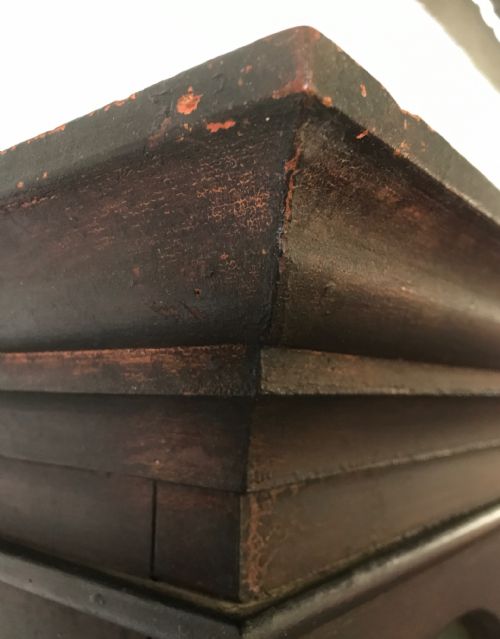 VICTORIAN PINE WEST COUNTRY GLAZED TOP DRESSER WITH SCRAPED BACK BLUE PAINT INTERNALLY AND ORIGINAL GRAINED PAINT EXTERNALLY - ADDITIONAL PHOTO 3