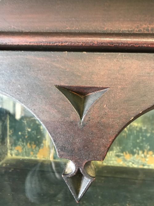 VICTORIAN PINE WEST COUNTRY GLAZED TOP DRESSER WITH SCRAPED BACK BLUE PAINT INTERNALLY AND ORIGINAL GRAINED PAINT EXTERNALLY - ADDITIONAL PHOTO 4