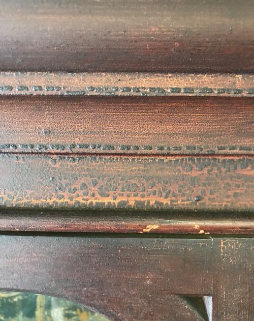 VICTORIAN PINE WEST COUNTRY GLAZED TOP DRESSER WITH SCRAPED BACK BLUE PAINT INTERNALLY AND ORIGINAL GRAINED PAINT EXTERNALLY - ADDITIONAL PHOTO 5