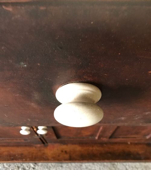 VICTORIAN PINE WEST COUNTRY GLAZED TOP DRESSER WITH SCRAPED BACK BLUE PAINT INTERNALLY AND ORIGINAL GRAINED PAINT EXTERNALLY - ADDITIONAL PHOTO 6