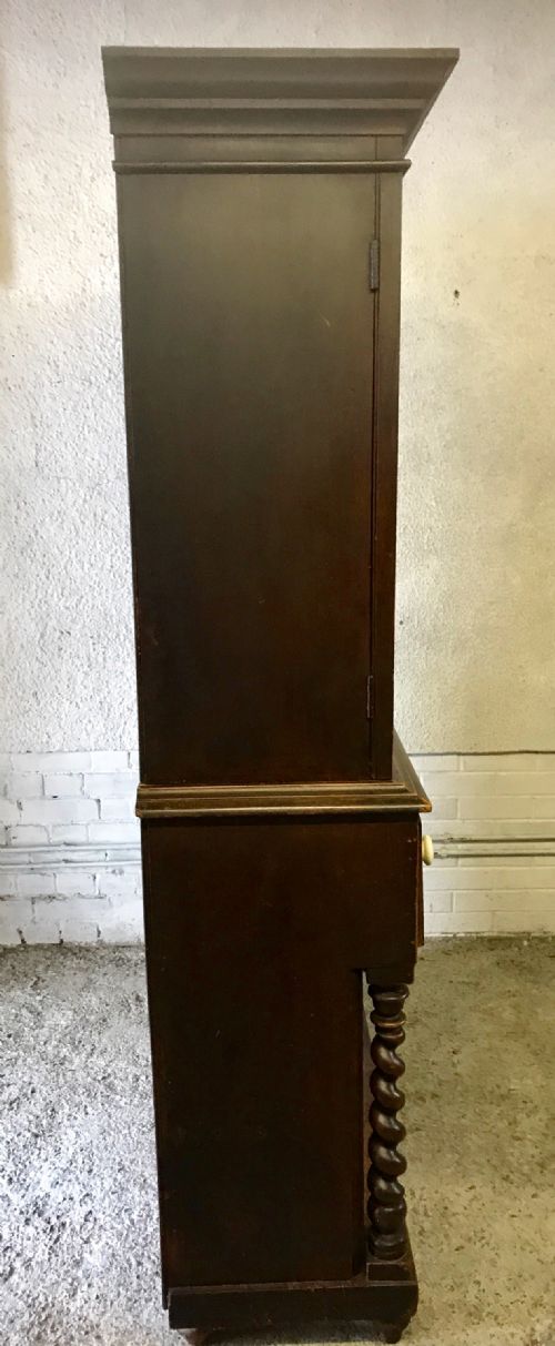 VICTORIAN PINE WEST COUNTRY GLAZED TOP DRESSER WITH SCRAPED BACK BLUE PAINT INTERNALLY AND ORIGINAL GRAINED PAINT EXTERNALLY - ADDITIONAL PHOTO 13