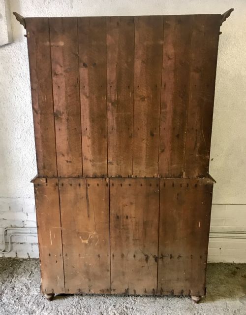 VICTORIAN PINE WEST COUNTRY GLAZED TOP DRESSER WITH SCRAPED BACK BLUE PAINT INTERNALLY AND ORIGINAL GRAINED PAINT EXTERNALLY - ADDITIONAL PHOTO 14